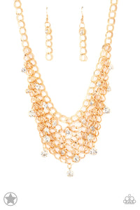 Fishing For Compliments Necklace-Gold Paparazzi Accessories