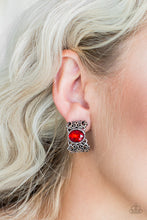 Load image into Gallery viewer, Paparazzi Accessories - Glamorously Grand Duchess - Red Clip-On
