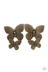 Blushing Butterflies - Brass Paparazzi Accessories