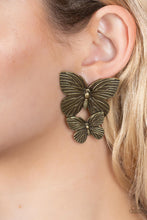Load image into Gallery viewer, Blushing Butterflies - Brass Paparazzi Accessories
