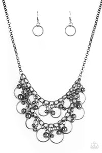 Paparazzi Accessories - Warning Bells Black Necklace