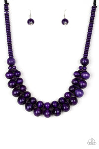 Paparazzi Accessories - Caribbean Cover Girl - Purple Wood Necklace
