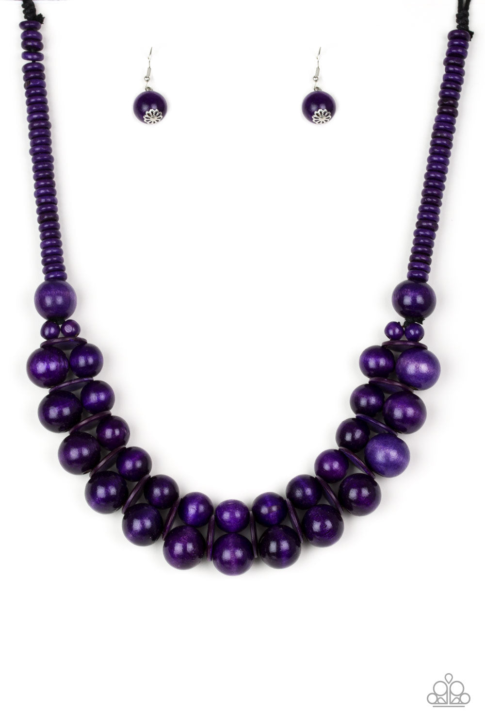 Paparazzi Accessories - Caribbean Cover Girl - Purple Wood Necklace
