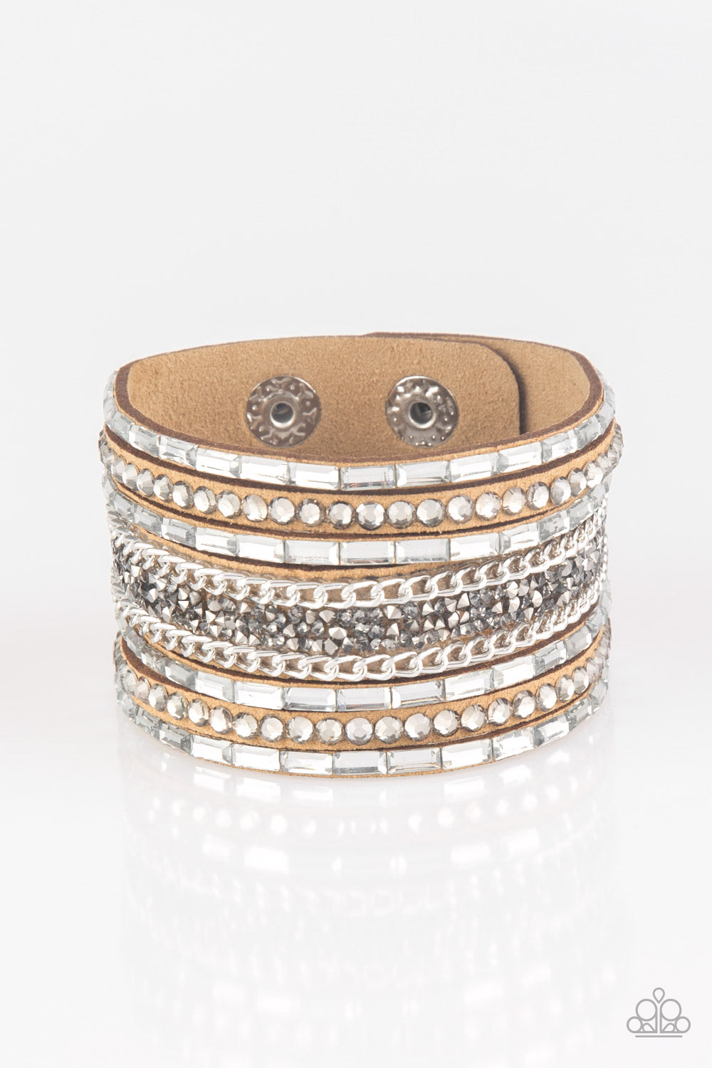 Paparazzi Accessories - Rhinestone Rumble - Brown Bracelet
