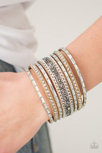 Paparazzi Accessories - Rhinestone Rumble - Brown Bracelet