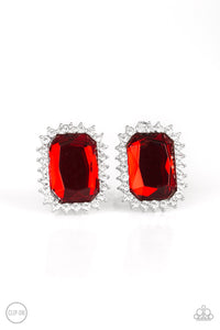 Paparazzi Accessories - Downtown Dapper - Red Clip-On