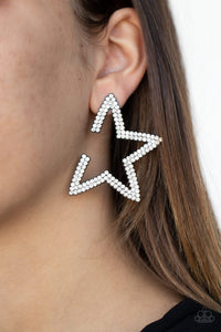 Star Player - Black Earrings Paparazzi Accessories