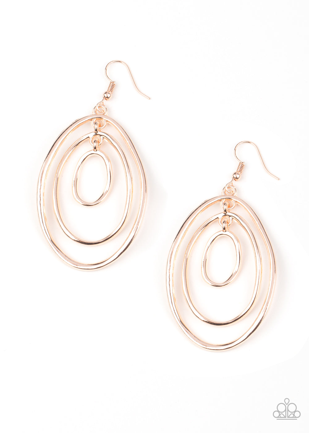 Paparazzi Accessories - Retro Ruins - Rose Gold Earrings