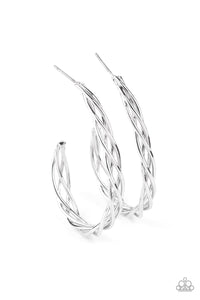 Twisted Tango - Silver Earrings Paparazzi Accessories