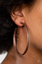 Load image into Gallery viewer, Paparazzi Accessories - Midtown Marvel - Copper Hoop Earring

