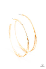 Load image into Gallery viewer, Paparazzi Accessories - Watch and Learn Gold Hoop Earring
