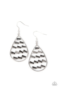 Paparazzi Accessories - Glitzy Grit - Silver Earrings