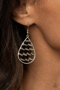 Paparazzi Accessories - Glitzy Grit - Silver Earrings