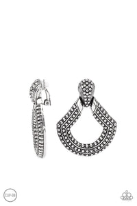 Paparazzi Accessories - Better Buckle Up - Silver Clip ons