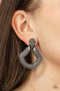 Paparazzi Accessories - Better Buckle Up - Silver Clip ons