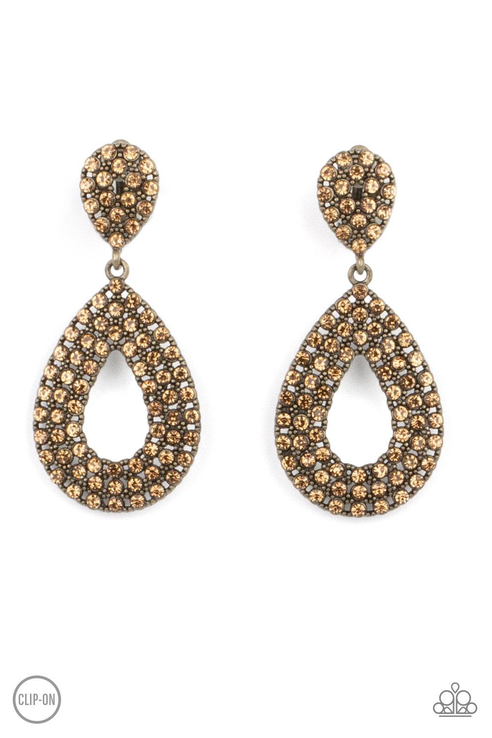Paparazzi Accessories - Pack In The Pizzazz - Brass Clip-ons Earrings