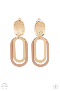 Paparazzi Accessories - Melrose Mystery - Brown Clip-On Earrings