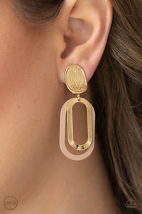 Paparazzi Accessories - Melrose Mystery - Brown Clip-On Earrings