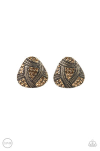 Paparazzi Accessories - Gorgeously Galleria - Brass Clip-ons