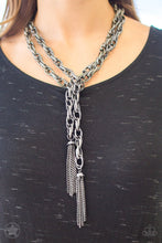 Load image into Gallery viewer, Paparazzi Accessories SCARFed for Attention Necklace Set-Gunmetal
