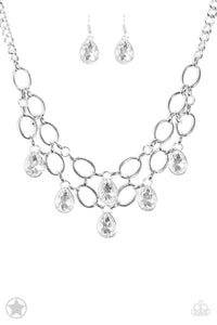 Paparazzi Accessories Show-Stopping Shimmer Necklace Set-White