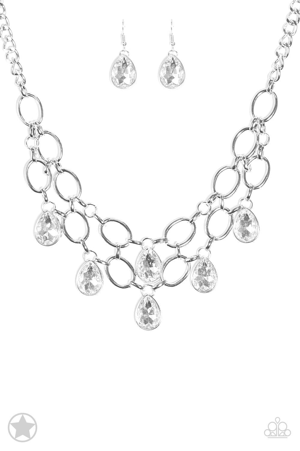 Paparazzi Accessories Show-Stopping Shimmer Necklace Set-White