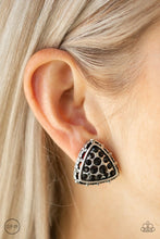 Load image into Gallery viewer, Paparazzi Accessories - Rebel Rapture Black Clip-on
